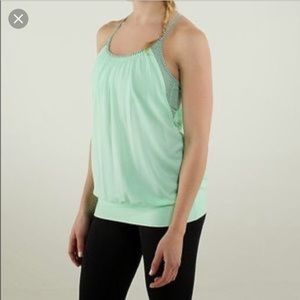 Lululemon No Limits Green Black Tank Top